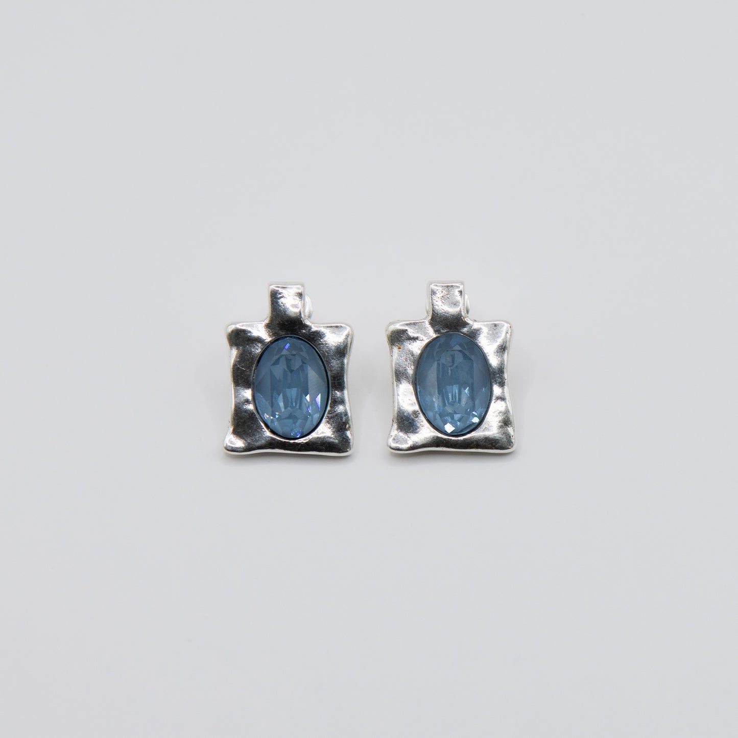 Aretes Silky Plateado Azul