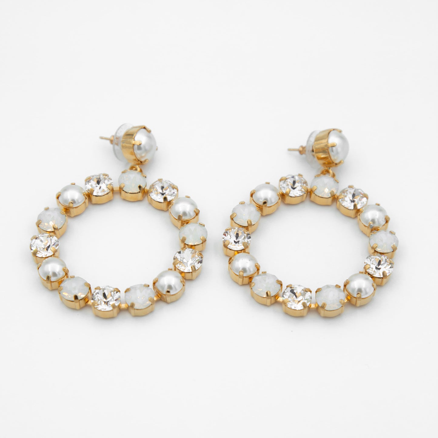 Aretes Audrey Perlas y Cristales