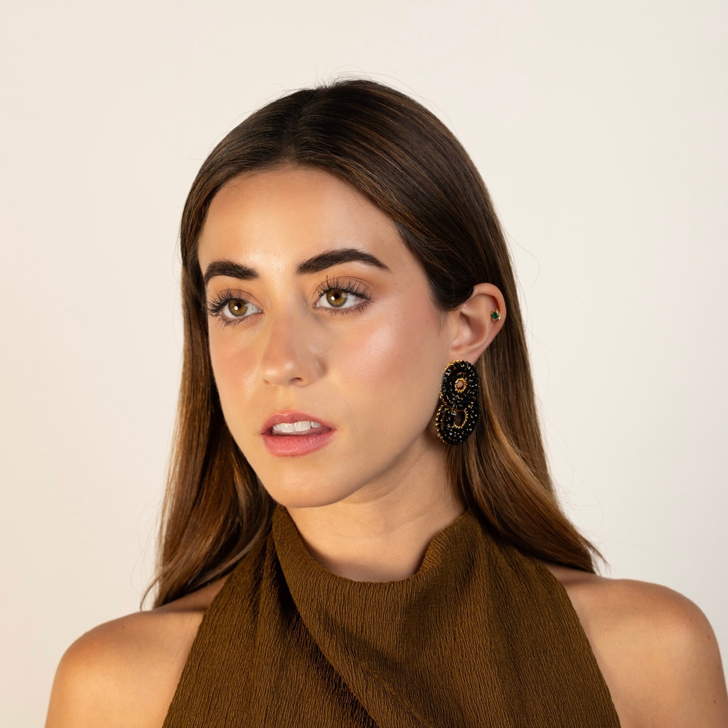 Aretes Perlas Negro