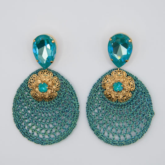 Aretes Palma Azul