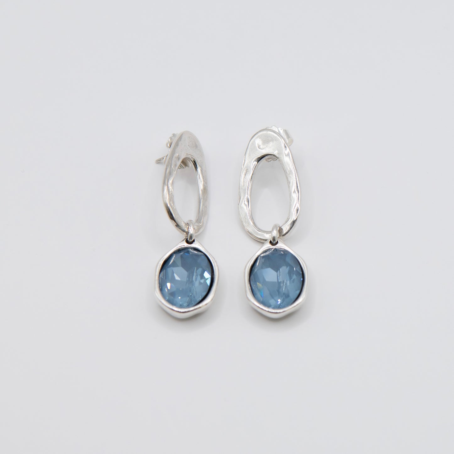 Aretes Prime Plateado Azul