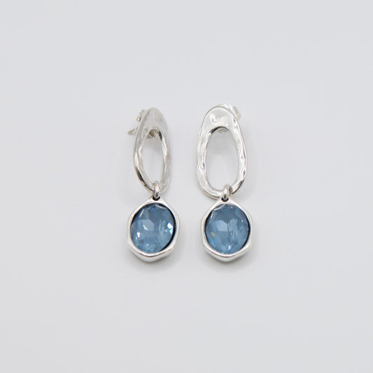 Aretes Prime Plateado Azul