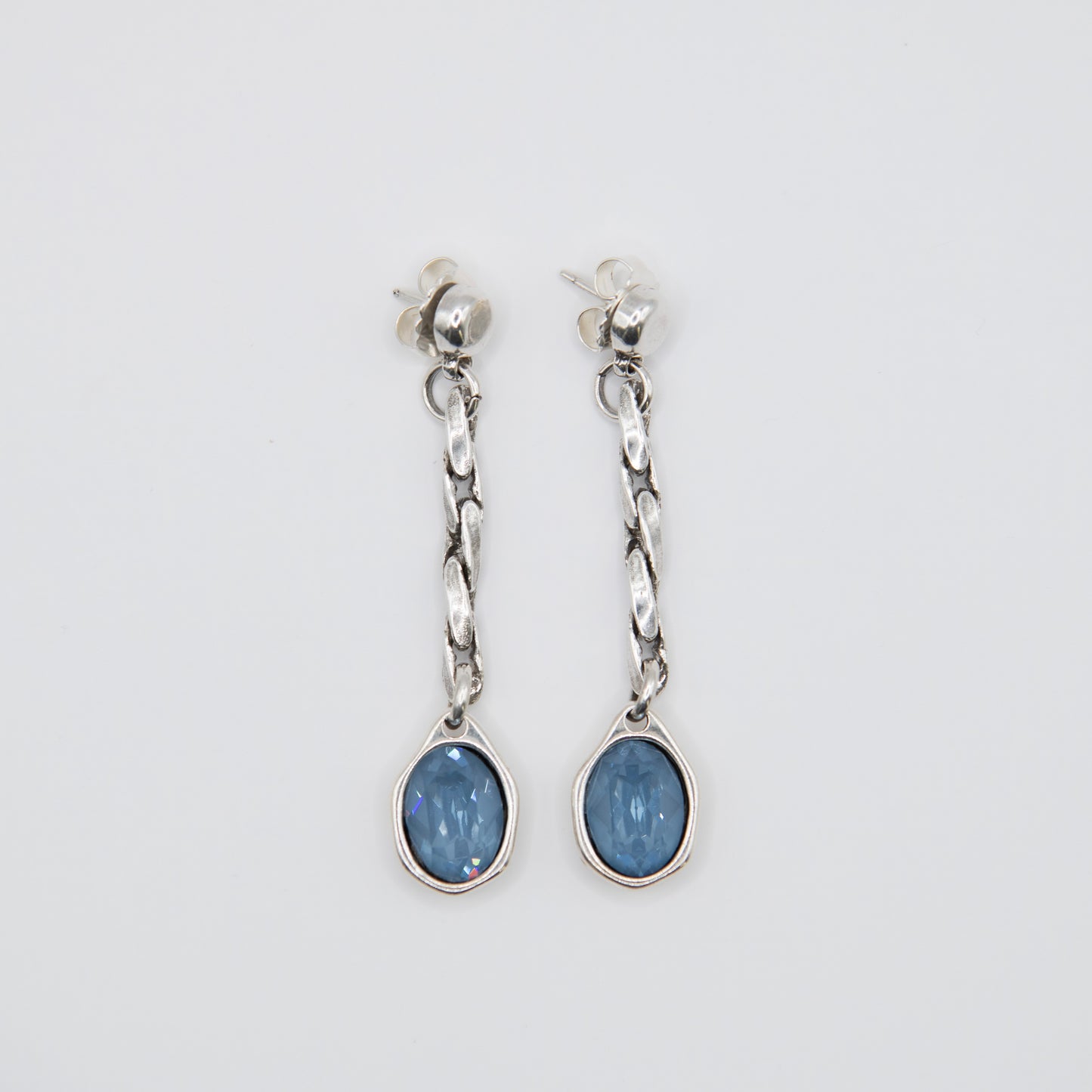 Aretes Agatha Plateado Azul