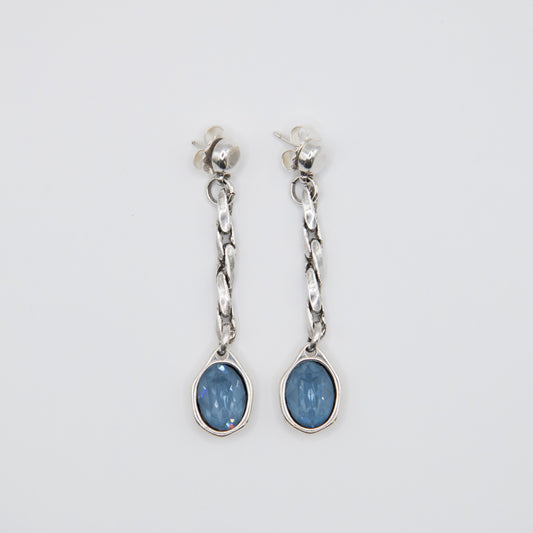 Aretes Agatha Plateado Azul