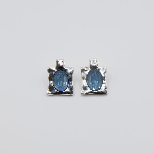 Aretes Silky Plateado Azul