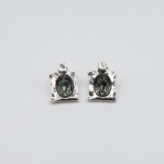 Aretes Silky Plateado Negro