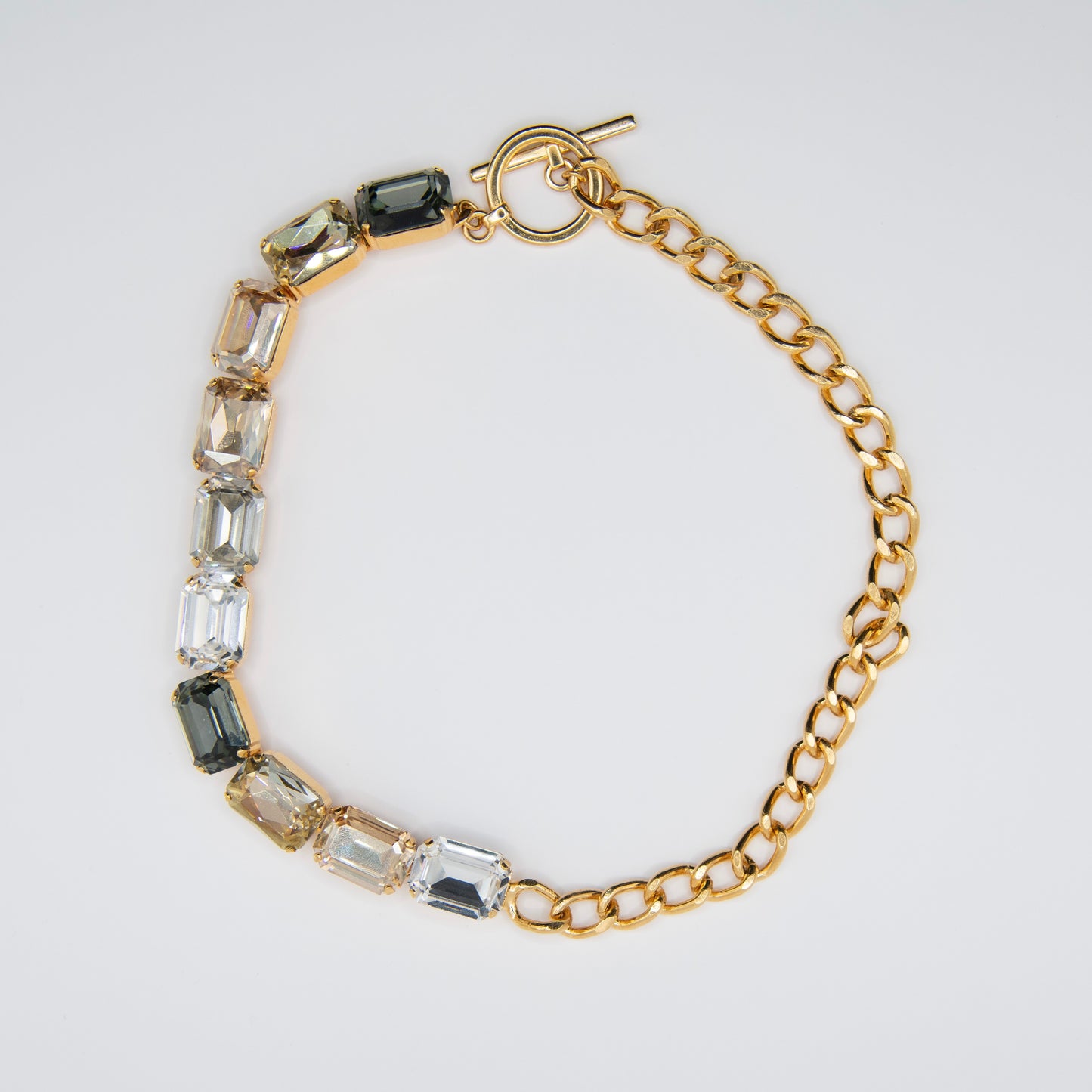 Collar Mitad Cadena y Sparkle