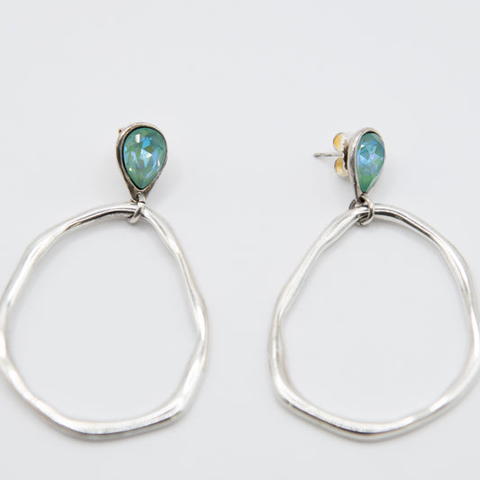 Aretes Vanessa Plateado Turquesa