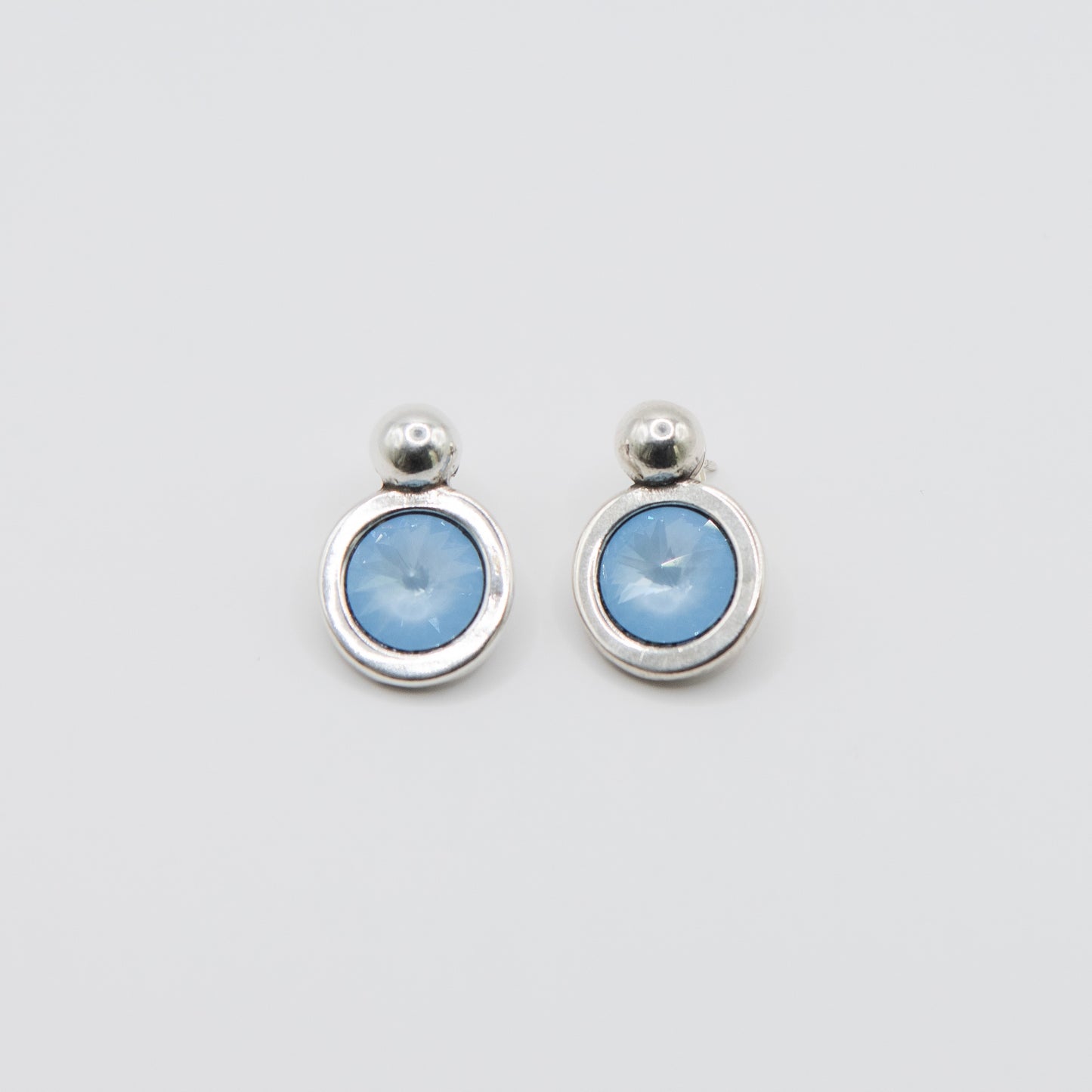 Aretes Blush Plateado Azul