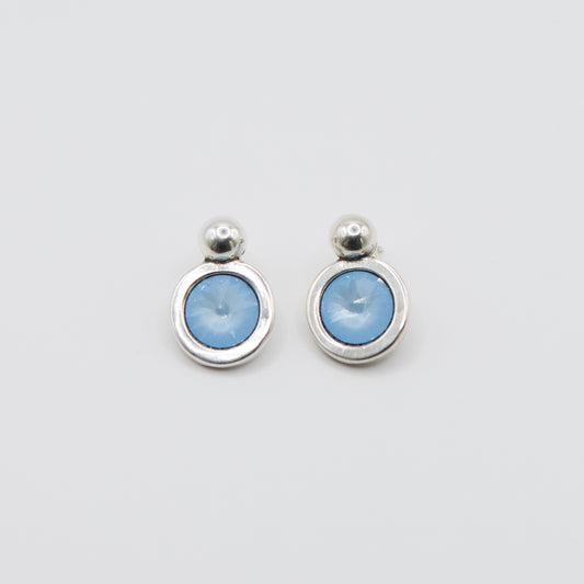 Aretes Blush Plateado Azul