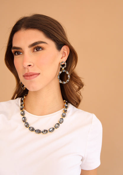 Collar Crystal Gris