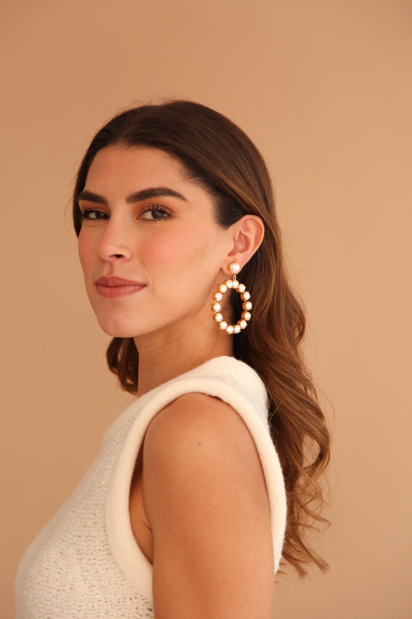 Aretes Audrey Perlas