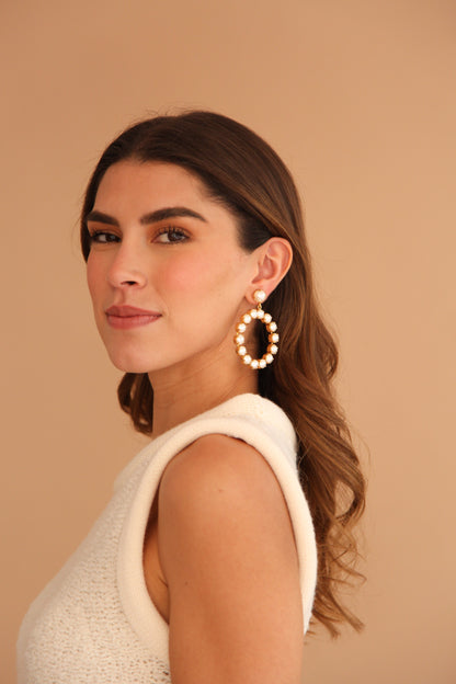 Aretes Audrey Perlas