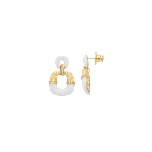 Aretes Dorado y Blanco
