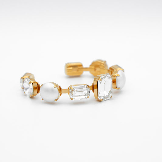 Pulsera Cristales y Perlas Statement