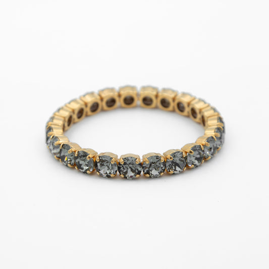Pulsera Elastica de Cristales Gris